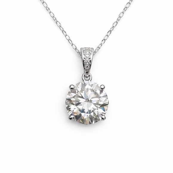 5 CT Round Moissanite Diamond Pendant